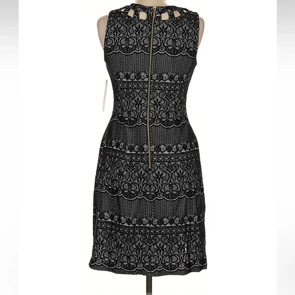 NWT Eliza J Black and White Lace Midi Dress - Picture 4 of 4